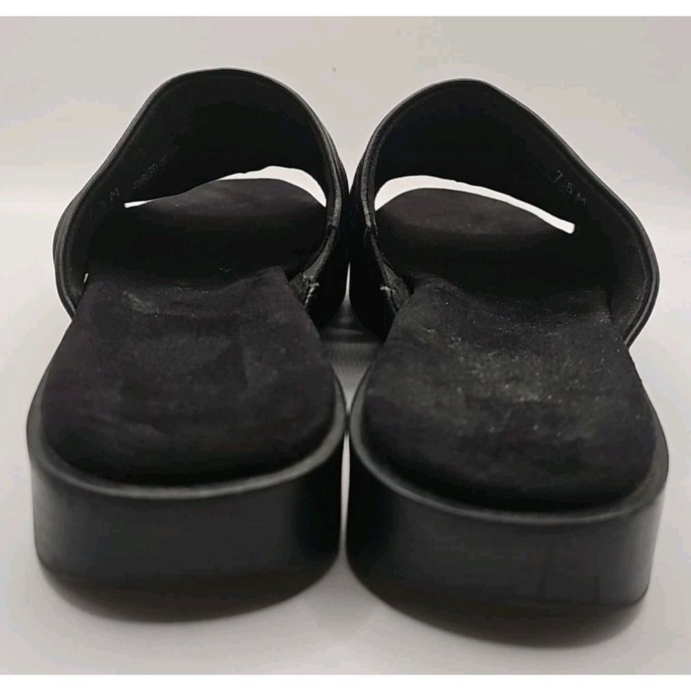 Munro Kala Lamb-skin Ruched Slide Sandal Black Sz 7.5M Soft Leather Minimal #234 - Picture 5 of 10